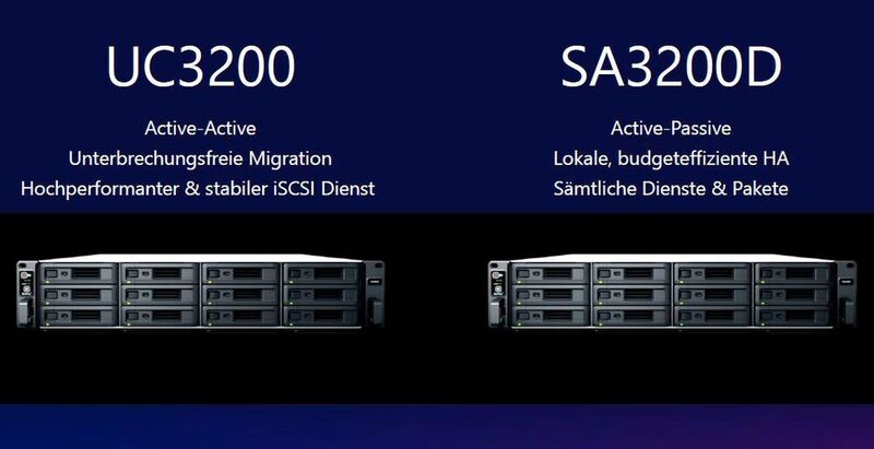 Mit den Modellen UC3200 und SA3200D schickt Synology zwei Hochverfügbarkeitssysteme für unterschiedliche Ansprüche an den Start. (Synology)