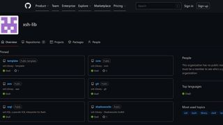 Auf der Projektseite https://github.com/xsh-lib sind bereits einige nützliche Bibliotheken in Form von Repositories angepinnt. (Bild: alexzhangs / GitHub)
