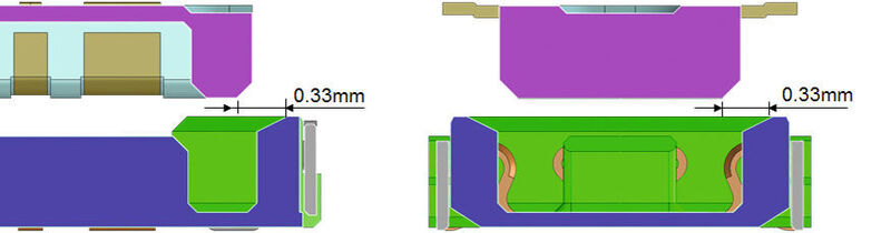 Bild 5: Der Hybrid Power SlimStack besitzt großzügige Einführschrägen zum Blindstecken. (Bild: Molex)