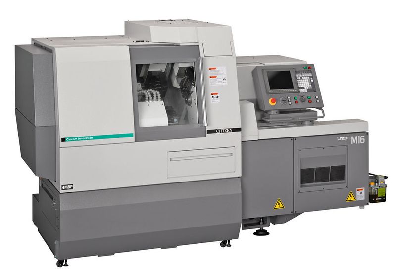 Langdrehautomat Cincom M16-VIII: Die Werkzeugmaschine eignet sich für die Fertigung komplexer Werkstücke und medizinischer Instrumente, Implantate oder Knochenschrauben aus Titan, Edelstahl und Superlegierungen. (Bild: Citizen Machinery Europe)