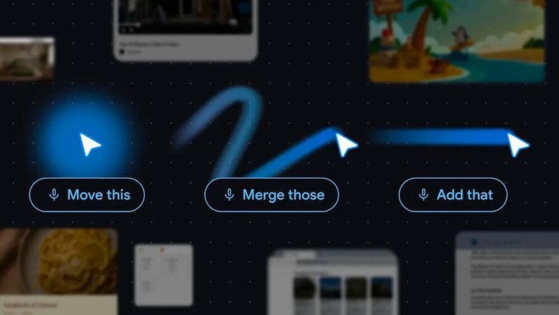 Google DeepMind stellt den AI Pointer vor: Der Mauszeiger wird zur Gemini-Schnittstelle. Zeigen und Sprechen statt Prompts tippen.(Bild:  Google)