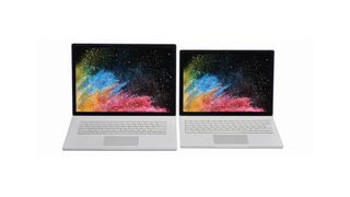Ungleiche Zwillinge: Das Surface Book 2 ist nun in einer 15-Zoll- und der gewohnten 13,5-Zoll-Version erhältlich. Das große Modell ist grundsätzlich mit Core i7 und Geforce-GPU ausgestattet. (Microsoft)