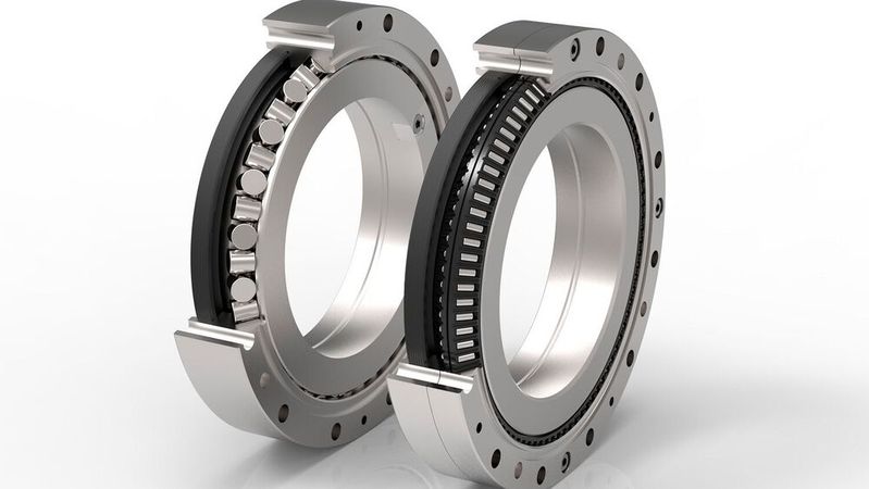 Das XZU Schrägnadellager gehört zu Schaefflers Produktinnovationen, die einen signifikanten Beitrag zur Senkung der Total Cost of Ownership leisten sollen: Bei identischem Bauraum bietet es 30 Prozent mehr Kippsteifigkeit als Kreuzrollenlager. (Bild:  Schaeffler)