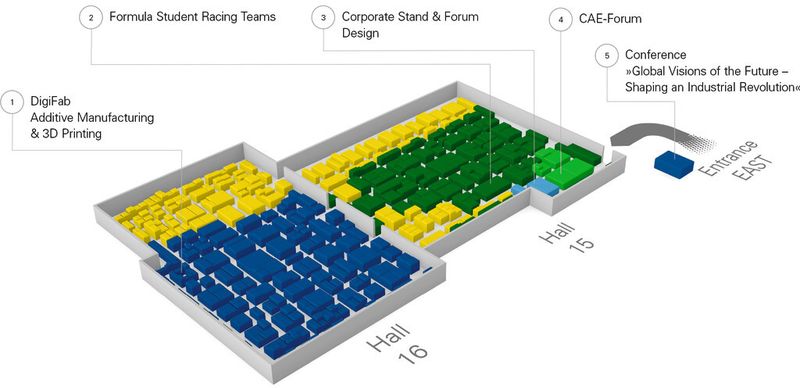 New hall layout: Exhibitors from the 3D printing industry will be under the same roof as mould and toolmakers, machinery suppliers or service providers. (Source: Demat)