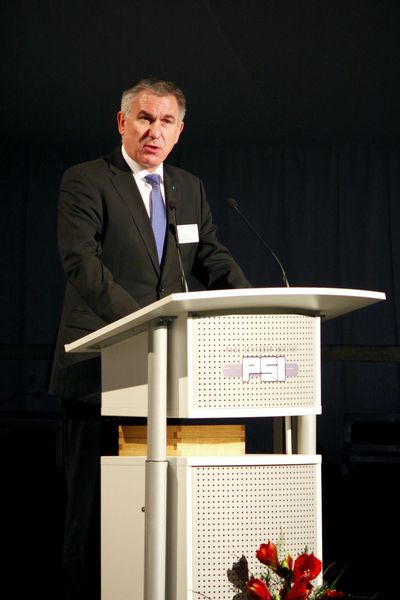 Aargauer Regierungsrat Alex Hürzeler an der Einweihung des SwissFEL (Sergio Caré / VBM)