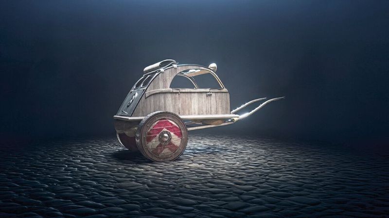 Im Asterix-Film von 2023 ist diese Enten-Hommage in Form eines Streitwagens zu sehen. (Bild: Citroën)