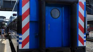 Also sustainable, made from natural fiber-reinforced plastic, is the frame-like carriage transition on this wagon. It too was produced using the new type of additive manufacturing called SEAM, which is also suitable for large-scale components. (Image:Fraunhofer LBF)