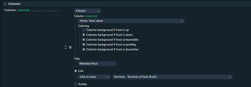 Abbildungen 15: Einige wenige Spalten bieten weitere Optionen, hier zur farblichen Gestaltung von Host-Namen. (Bild: Lang | Checkmk)