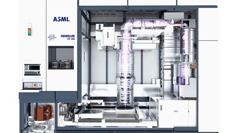 Advanced Packaging: Mit der TWINSCAN XT:260 hat ASML bereits ein Lithografiesystem für die dreidimensionale Chipintegration im Portfolio. Patentanmeldungen deuten darauf hin, dass der Anlagenbauer künftig auch ins Hybrid Bonding einsteigen könnte.(Bild:  ASML)