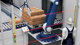 Optoelektronische Schutzeinrichtungen erhöhen die Flexibilität von Arbeitsplätzen, ohne das Sicherheitsniveau zu beeinträchtigen. (Schmersal)