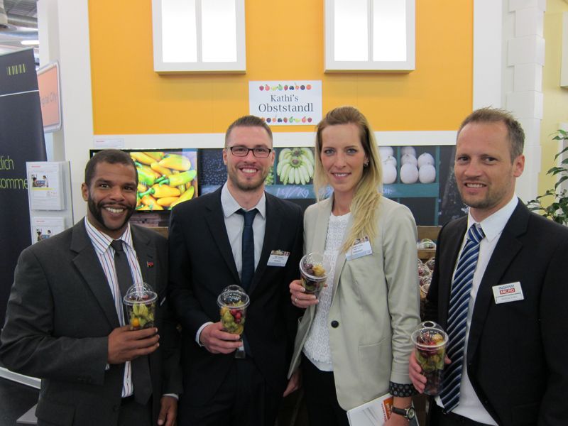 Süße Früchtchen gab es nicht nur bei Steve Oloo, Ralph Güssgen, Manuela Dippl und Matthias Foltin, Ingram Micro (Bild: IT-BUSINESS)