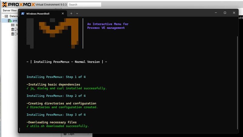 ProxMenuX erweitert Proxmox VE um ein textbasiertes Menü für Automatisierung, VM-Setup und Systemverwaltung. Das Tool spart Zeit, birgt jedoch Sicherheitsrisiken.(Bild:  Joos | ProxMenuX)