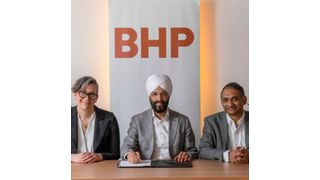 (L-R) Tina Armstrong, Hatch, Global Managing Director, Metals; Rashpal Bhatti, BHP, Global Procurement Officer; and Harish Jammula, Fluor, President, Mining & Metals. (Source: Business Wire)