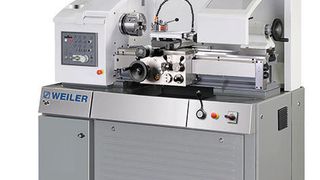 Die  Weiler Praktikant VCplus mit der Weiler-Steuerung per Touchscreen (Weiler Werkzeugmaschinen)