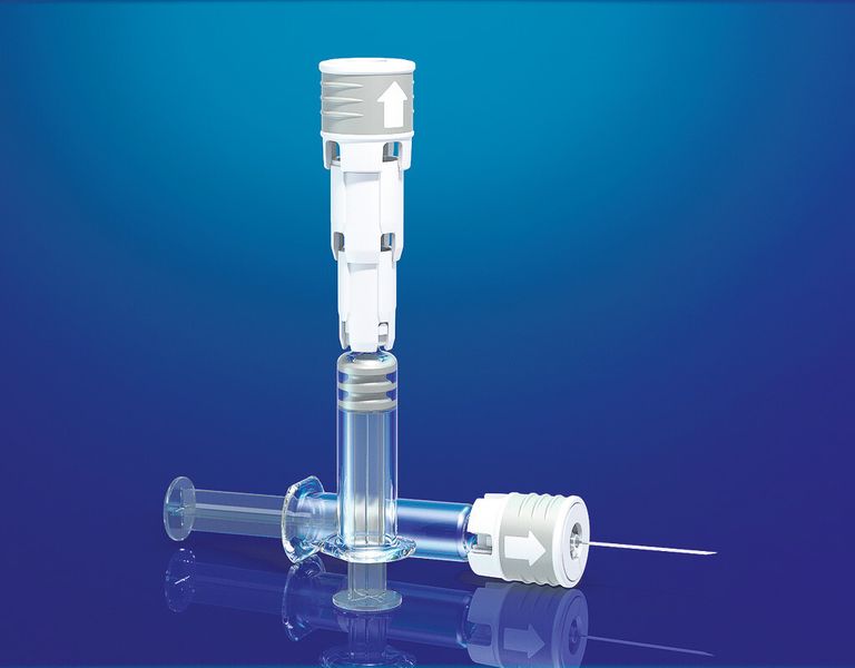 Prämiert wird Rau-Safe, ein aktives Nadel-Sicherheitssystem für Spritzen. Es ist einfach zu handhaben und signalisiert über ein taktiles und akustisches Feedback, dass die Nadel sicher umschlossen ist. (Bild: Raumedic)