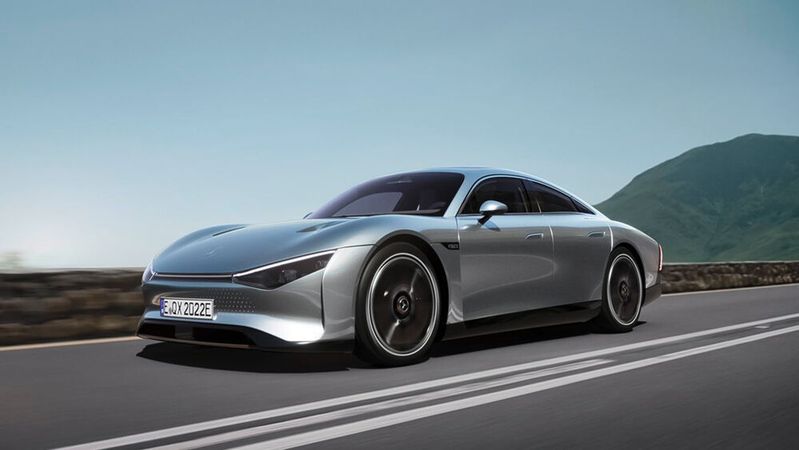 Der Mercedes Vision EQXX soll neue Effizienz-Bestwerte setzen. Der Mercedes Vision EQXX soll neue Effizienz-Bestwerte setzen.