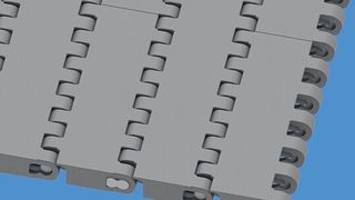 Blick auf die Glieder der Prolink-Kunststoff-Modulbänder von Forbo aus der Serie 17. Sie sollen eine Menge aushalten, wenn sie als Transportbänder eingesetzt werden. Davon sollen unter anderem Paketverteiler profitieren. (Forbo Siegling)