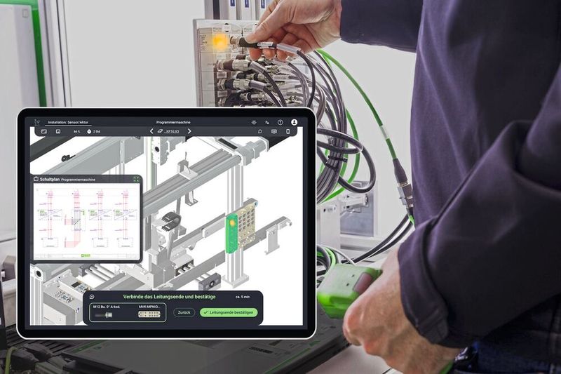 Wie ein Lotse führt das digitale System uKonn-X den Nutzer Schritt für Schritt und leicht verständlich selbst durch komplexe Installationen oder Inbetriebnahmen.(Bild:  Murrelektronik)