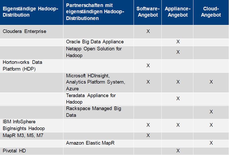 Strukturierung der Hadoop-Partnerschaften (Bild: BARC)