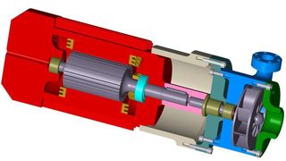 3D-Grafik einer Radialpumpe mit Abstandshaltern und Gleitlagern aus Eltimid  Bilder: Handtmann Elteka (Archiv: Vogel Business Media)