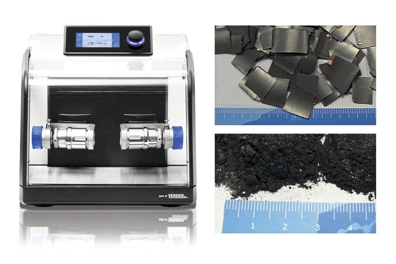 Abb. 3: Die Schwingmühle MM 400 wurde für die Trocken-, Nass- und Kryogenvermahlung kleiner Probenmengen bis 2 x 20 ml entwickelt. (Bild: Retsch)