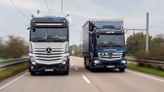 Nun kann umweltschonend losgerollt werden, denn der Daimler-Truck mit Brennstoffzelle ist ab jetzt für den Straßenverkehr zugelassen. (Daimler Trucks)