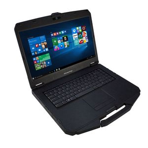 Das matte 15,5-Zoll-Display liefert beim Bluechip Travelline B15W35 die Full-HD-Auflösung. Unter der spritzwassergeschützten Tastatur verrichtet ein Intel Core i5-5200U die Rechenarbeit.