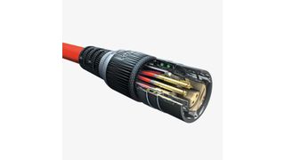 Vue 3D de coupe du connecteur MiniMax Ethernet à 8 contacts. (Fischer Connectors)