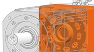 Bild 1: Hochintegrierte Antriebe und die Kühlkörper ihrer Leistungselektronik (orange eingefärbt). (Lenze)