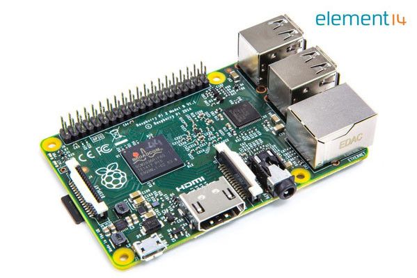 Raspberry Pi 2: Sechs mal schneller als die Vorgänger dank Broadcom BCM2836 ARMv7 Quad Core Prozessor mit 900MH (Bild: Farnell)
