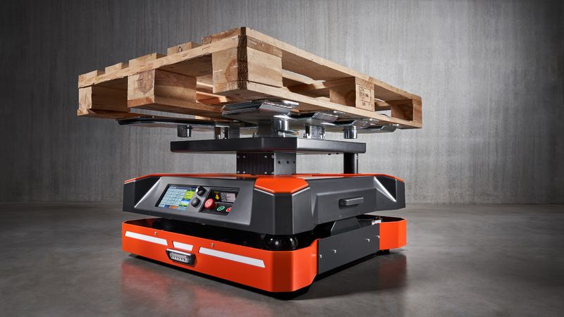 Zum Portfolio von Safelog gehört der Transportroboter AGV X1.(Bild:  Safelog)