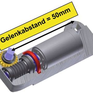 Kurzbauendes leistungsstarkes Gelenkmodul mit Motor, Exzentergetriebe und Schneckengetriebe