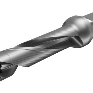 Die patentierte Pre-Tension-Schnittstelle mit vorgespannter Klemmung ist ein entscheidendes Merkmal am Bohrer Corodrill DE10, wie Sandvik Coromant anmerkt ...(Bild:  Sandvik Coromant)