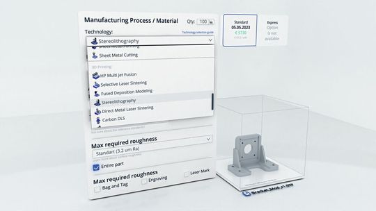 Sofortige Preisberechnung und Machbarkeitsanalyse auf der Plattform von Xometry schaffen schnelle Klarheit.(Bild:  Xometry)