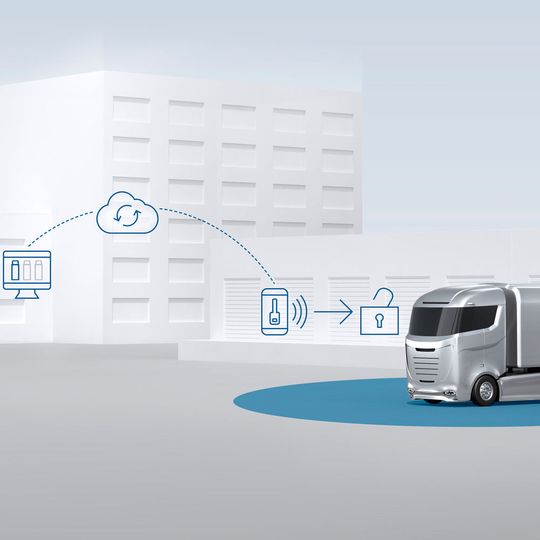 Bosch will Lkw per Smartphone öffnen und starten.(Bild:  Bosch)