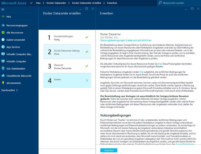 In Microsoft Azure können Administratoren ein Docker Datacenter erstellen. (Thomas Joos)