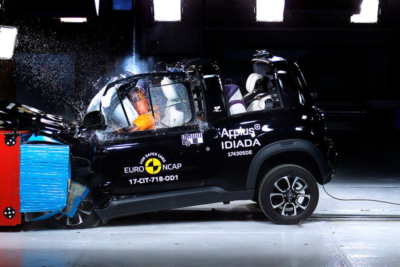 Der Citroën E-Mehari musste sich dagegen mit drei Sternen begnügen. (Bild: Euro-NCAP)