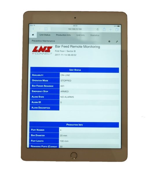 Die Überwachung der Produktion über mobile Geräte kann helfen Zeit zu sparen.  (LNS)