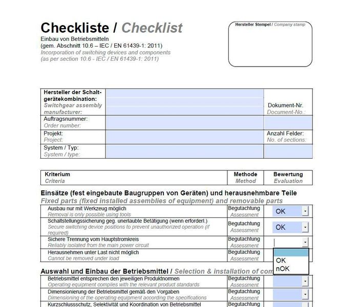 In „Rittal Power Engineerring“ sind auch zusätzliche Checklisten zum Ausdrucken enthalten. Mit Hilfe dieser Checklisten kann der Schaltanlagenbauer überprüfen, ob alle Erfordernisse bei der Planung und Ausführung der Schaltanlage gemäß der Norm IEC 61439 erfüllt wurden. (Rittal)