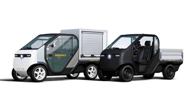 Den Minimax Cubo bietet Tazzari in drei Karosserievarianten an. Hier die Versionen Van und Pick-up.