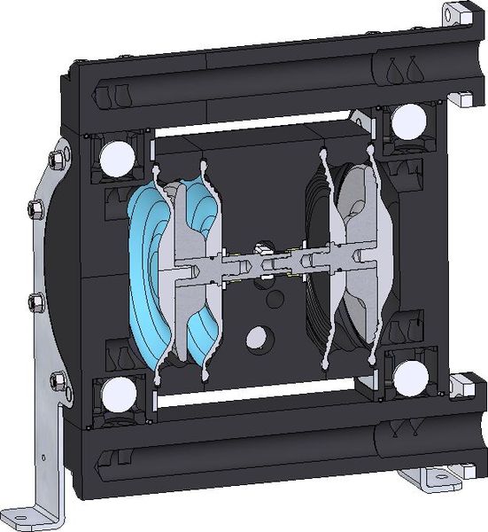 Durch den Verzicht auf Sperrflüssigkeit reduziert die Doppelmembranpumpe Wartungs- und Einstellaufwand deutlich. (Bild: Timmer GmbH)