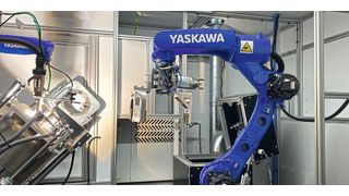 At Alugas, two Yaskawa Motoman industrial robots handle the entire component handling and welding process. (Image:Roland Ruegenberg GmbH)