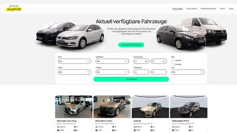 Die Plattform Autoproff erweitert ihr Angebot an Auktions-Formaten.(Bild:  Screenshot autoproff.de)