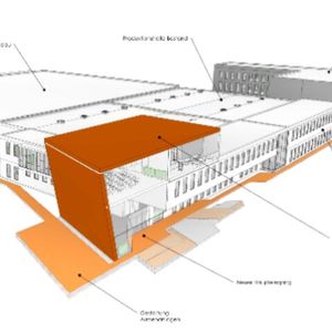 Abbildung 1: Der Entwurf des zukünftigen Gebäudekomplexes aus dem Jahr 2021 - Damals war eine Bauzeit von etwa 30 Monaten geplant und dias Investitionsvolumen sollte sich auf 25 Millionen Euro belaufen. Doch dann wurde es ein „turbulentes Projekt“, wie der stellvertretende Aufsichtsratsvorsitzene Helmut Vorndran ausdrückt: „Alles, was schief gehen konnte, ist auch schief gegangen.“ Er spielt unter anderem auf die diversen globalen Kriege und Krisen an.  (Bild: Reiter-Hahne/Thomas.Krenn AG)