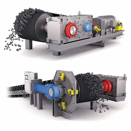 In einer neuen Broschüre veranschaulicht Ringspann den Einsatz seiner Schrumpfscheiben und Flanschkupplungen (rot), Rücklaufsperren (blau) und Bremssysteme (gelb) in der Bergbau-Technik. (Bild:  Bild: Ringspann)