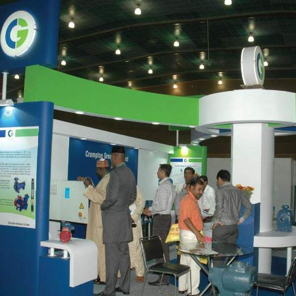 Visitors and delegates are obtaining product information from the engineers of Crompton Greaves.  (Picture: PROCESS India)
