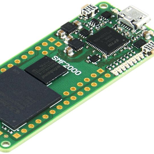 Low-Cost-FPGA-Modul SMF2000: basiert auf Microsemis SmartFusion2 sowie einem FPGA-Teil. Low-Cost-FPGA-Modul SMF2000: basiert auf Microsemis SmartFusion2 sowie einem FPGA-Teil.