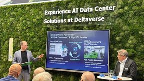 trategie für die Industrie von morgen: Delta-EMEA-Präsident Dalip Sharma und Automatisierungschef Michael Mayer-Rosa erklären, wie KI und dezentrale Energienetze Unternehmen resilienter machen sollen. (Bild: Manuel Christa)
