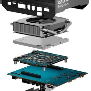 Die Kria AI Robotics Developer Platform basiert auf dem den Kria AI SOMs (System-on-Modules), die einem Prozessor aus der Ryzen-AI-Embedded-X100-Familie bestückt sind.(Bild:  AMD)