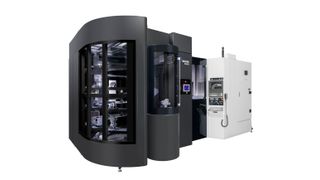 Despite its compact dimensions, the DA300 automation package displays a high degree of autonomy. (Source: Makino)